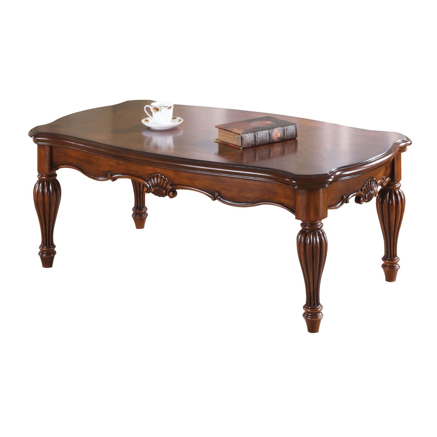 Cherry Rectangle Coffee Table with Turned Legs image 1
