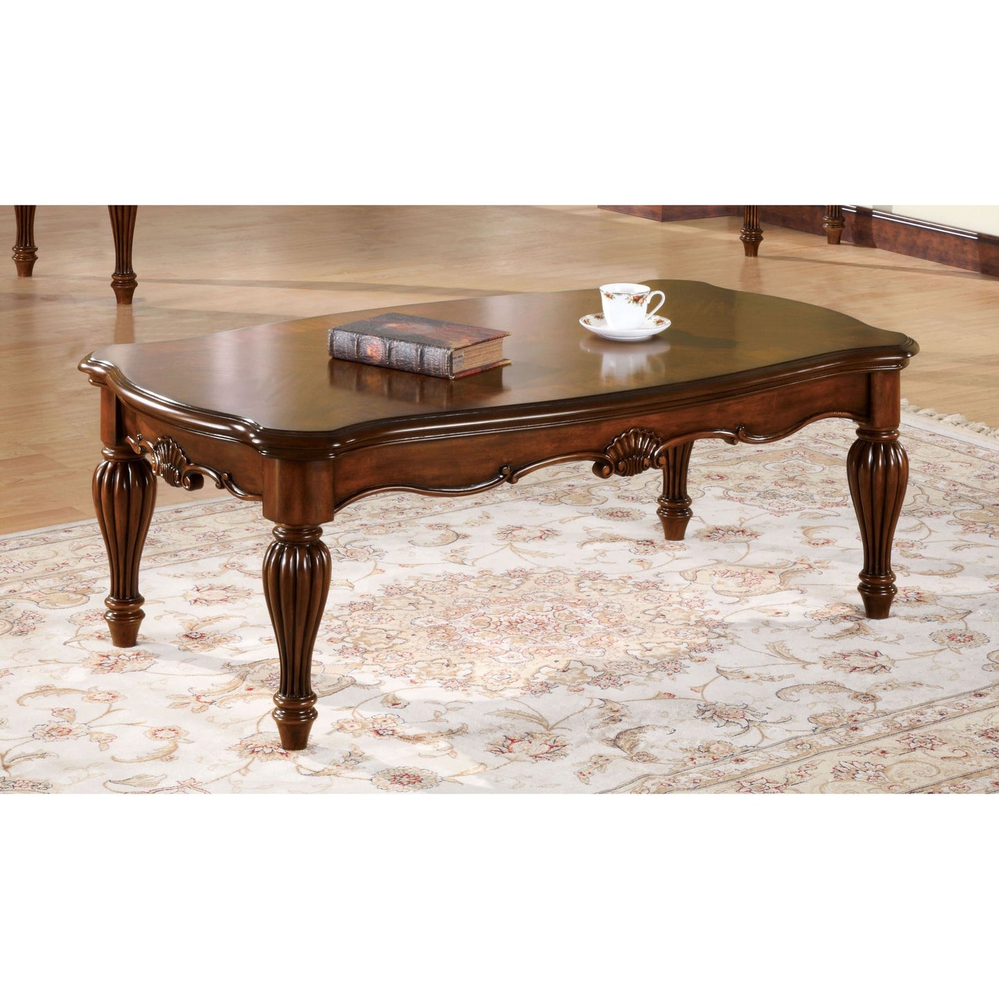 Cherry Rectangle Coffee Table with Turned Legs image 3