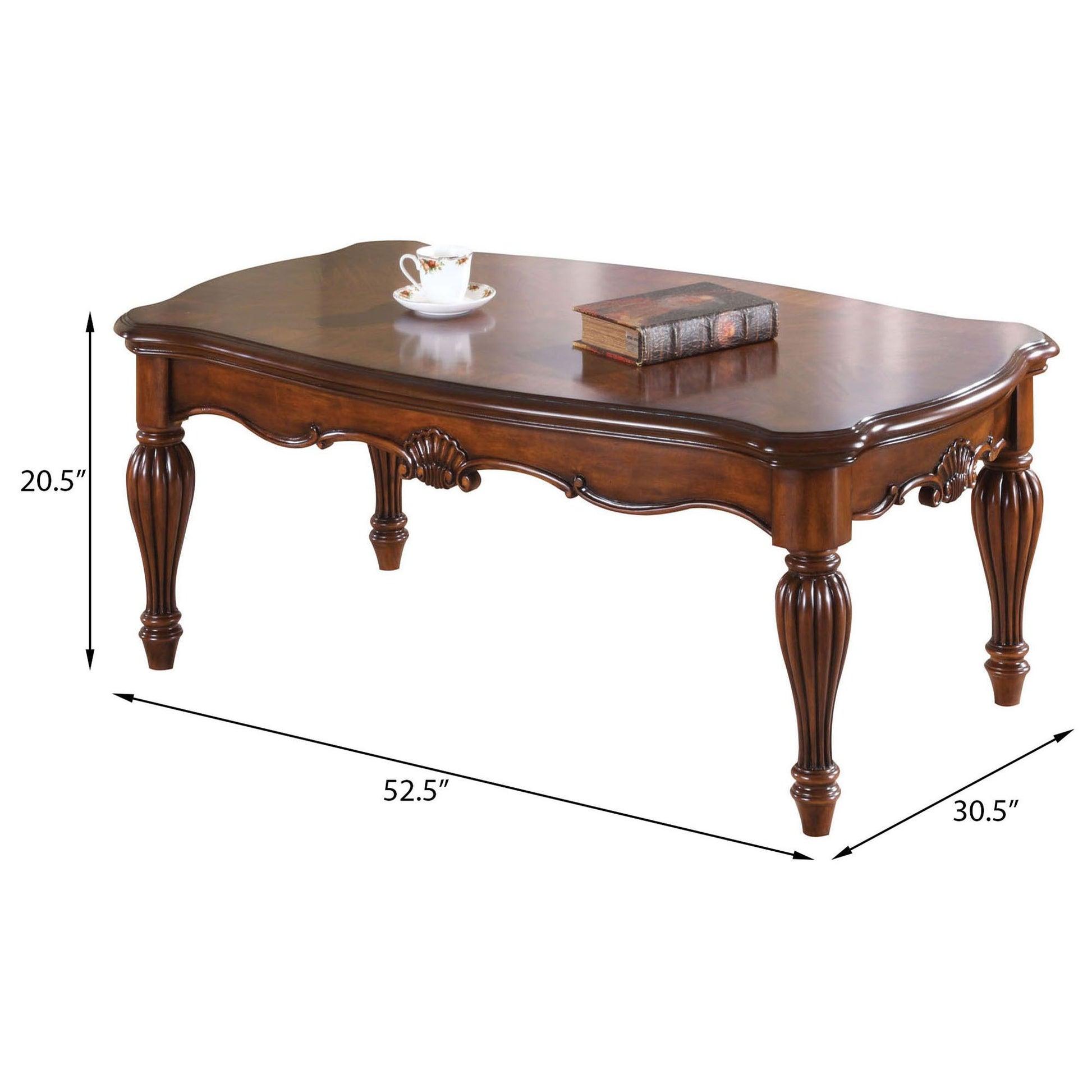 Cherry Rectangle Coffee Table with Turned Legs image 4