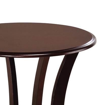 Cherry Round Accent Table with Faux Marble Top image 3