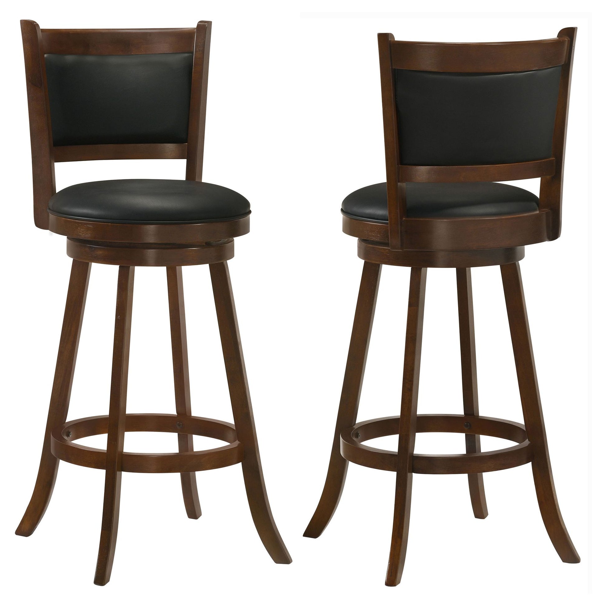 Chestnut and Black Swivel Stool (Set of 2) image 2