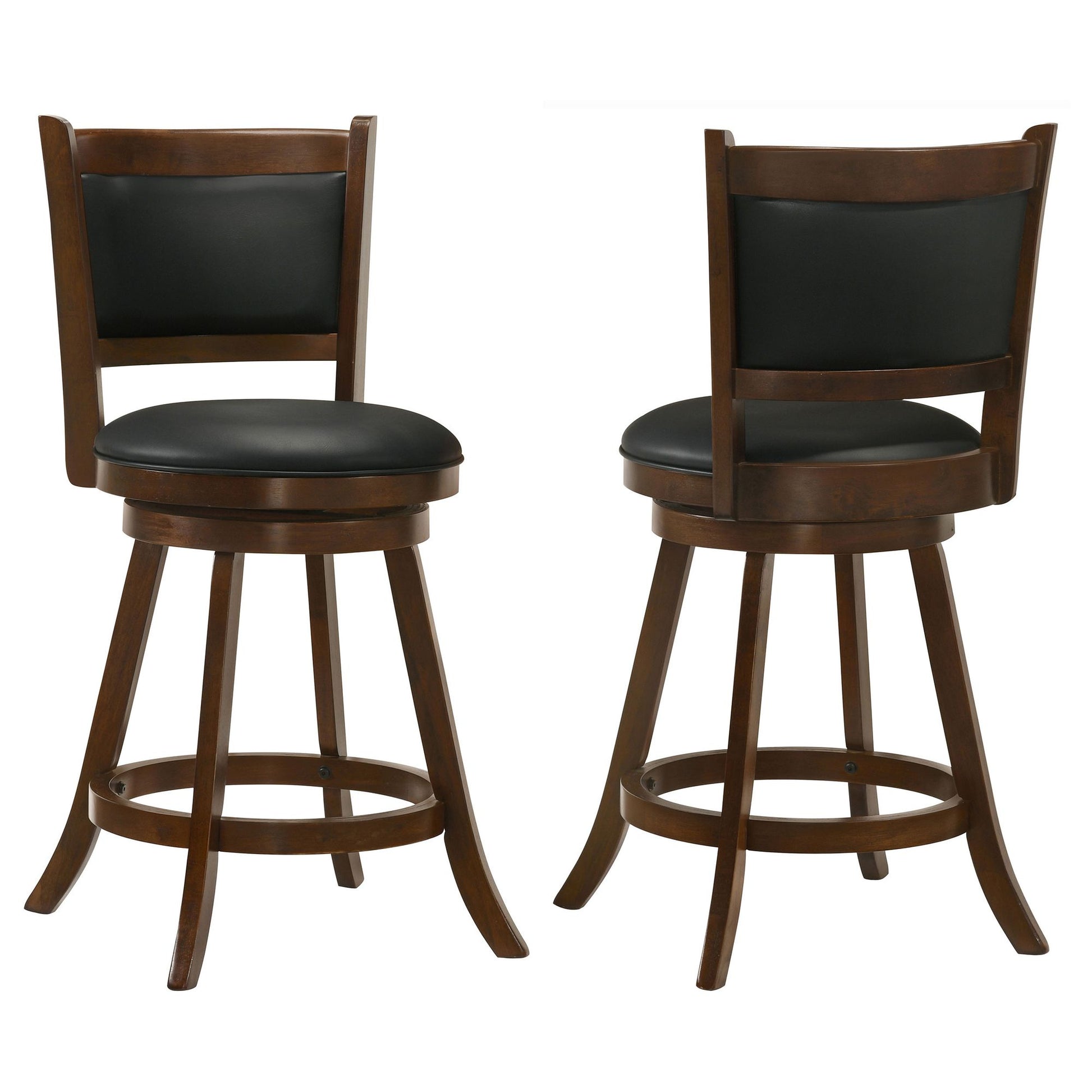 Chestnut and Black Wooden Swivel Stool (Set of 2) image 2