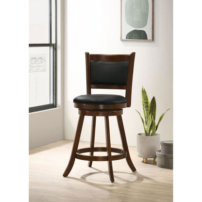 Chestnut and Black Wooden Swivel Stool (Set of 2) image 1