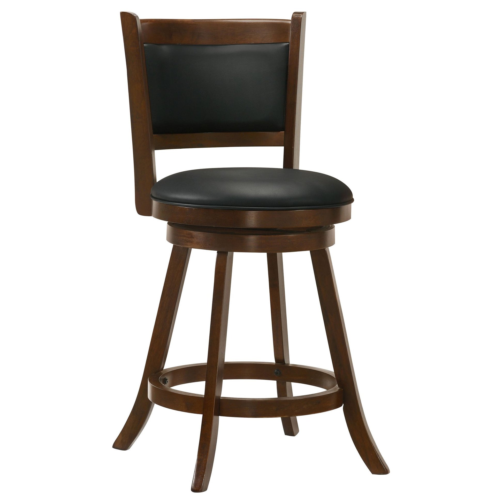 Chestnut and Black Wooden Swivel Stool (Set of 2) image 3