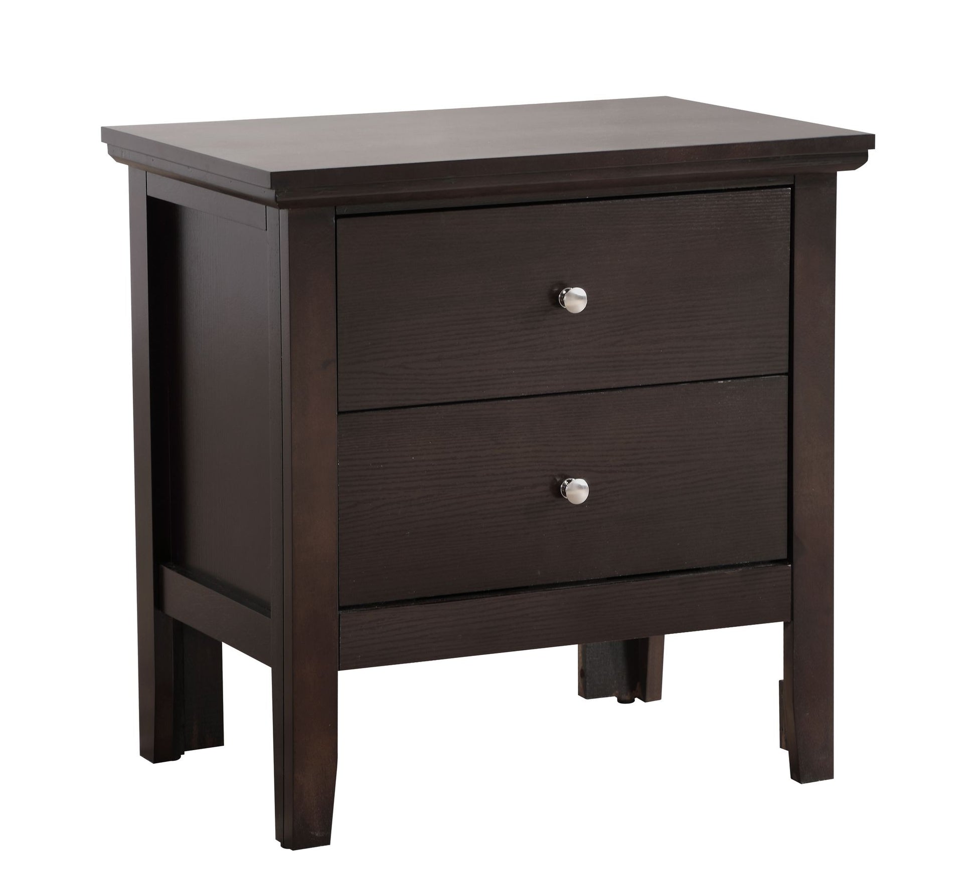 Chic Espresso Nightstand With Storage Drawers image 2