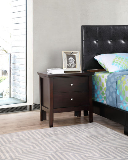 Chic Espresso Nightstand With Storage Drawers image 1