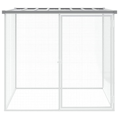 Chicken Cage with Roof Light Gray 40.6"x38.6"x35.4" Galvanized Steel image 3