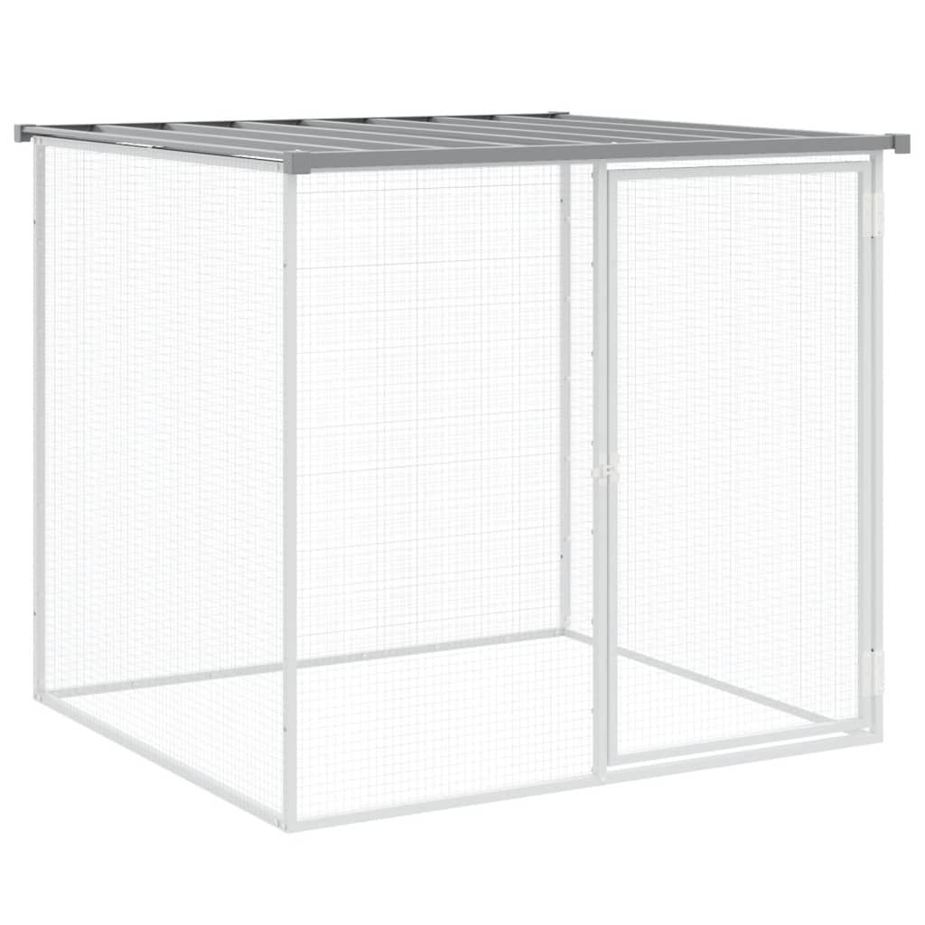 Chicken Cage with Roof Light Gray 40.6"x38.6"x35.4" Galvanized Steel image 2