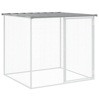 Chicken Cage with Roof Light Gray 40.6"x38.6"x35.4" Galvanized Steel image 2