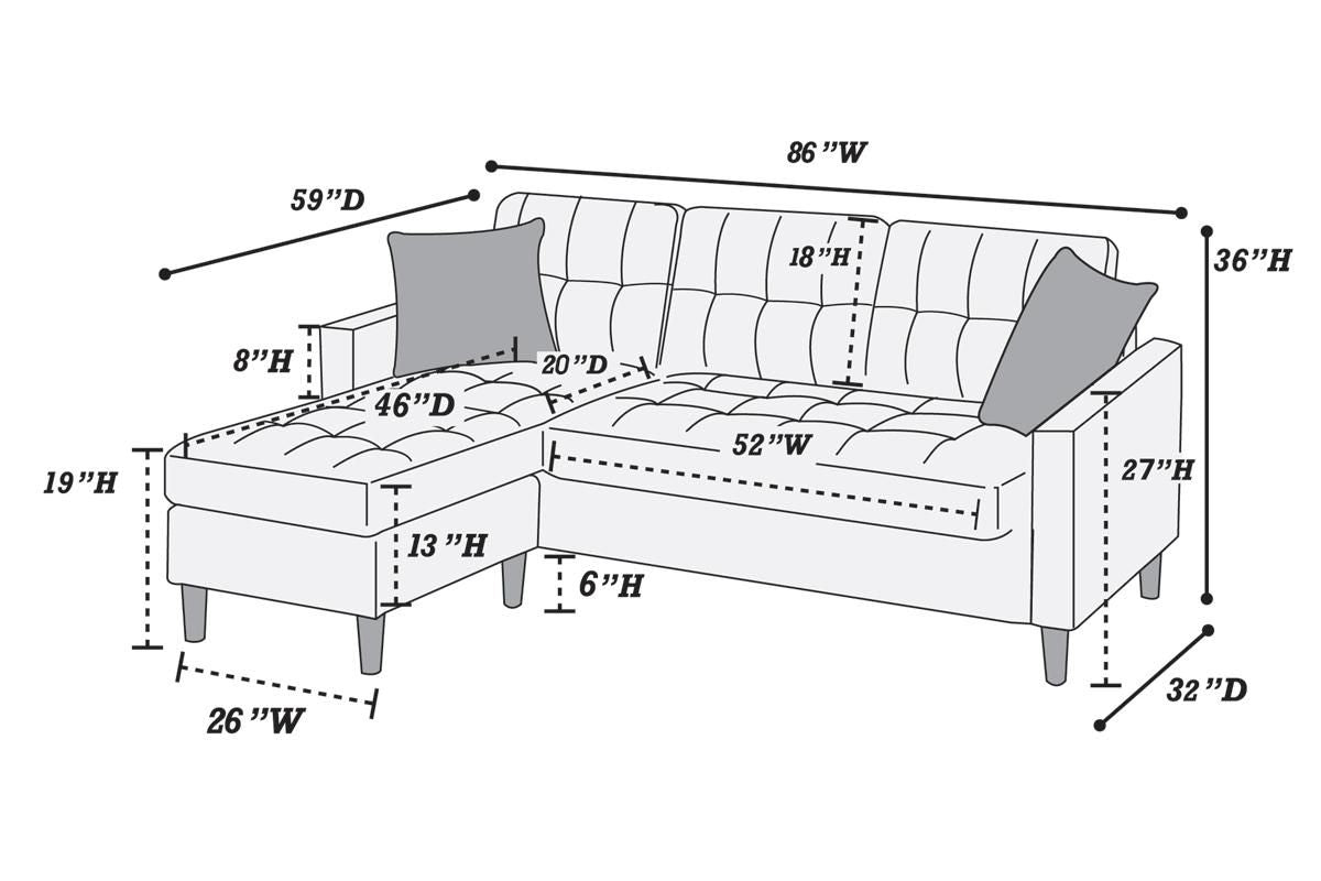 Chocolate Polyfiber Sectional Sofa Living Room Furniture Reversible Chaise Couch Pillows Tufted Back Modular Sectionals image 8