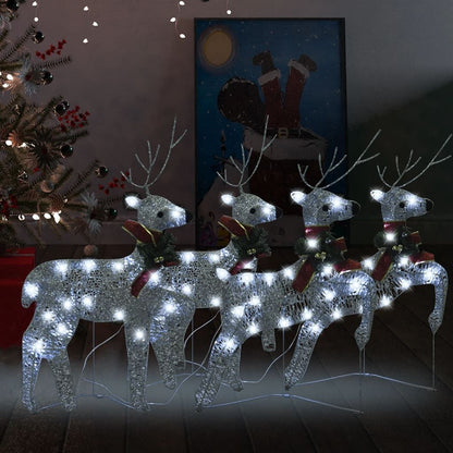Christmas Reindeers 4 pcs Silver 80 LEDs image 1
