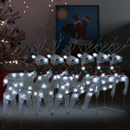 Christmas Reindeers 6 pcs Silver 120 LEDs image 1