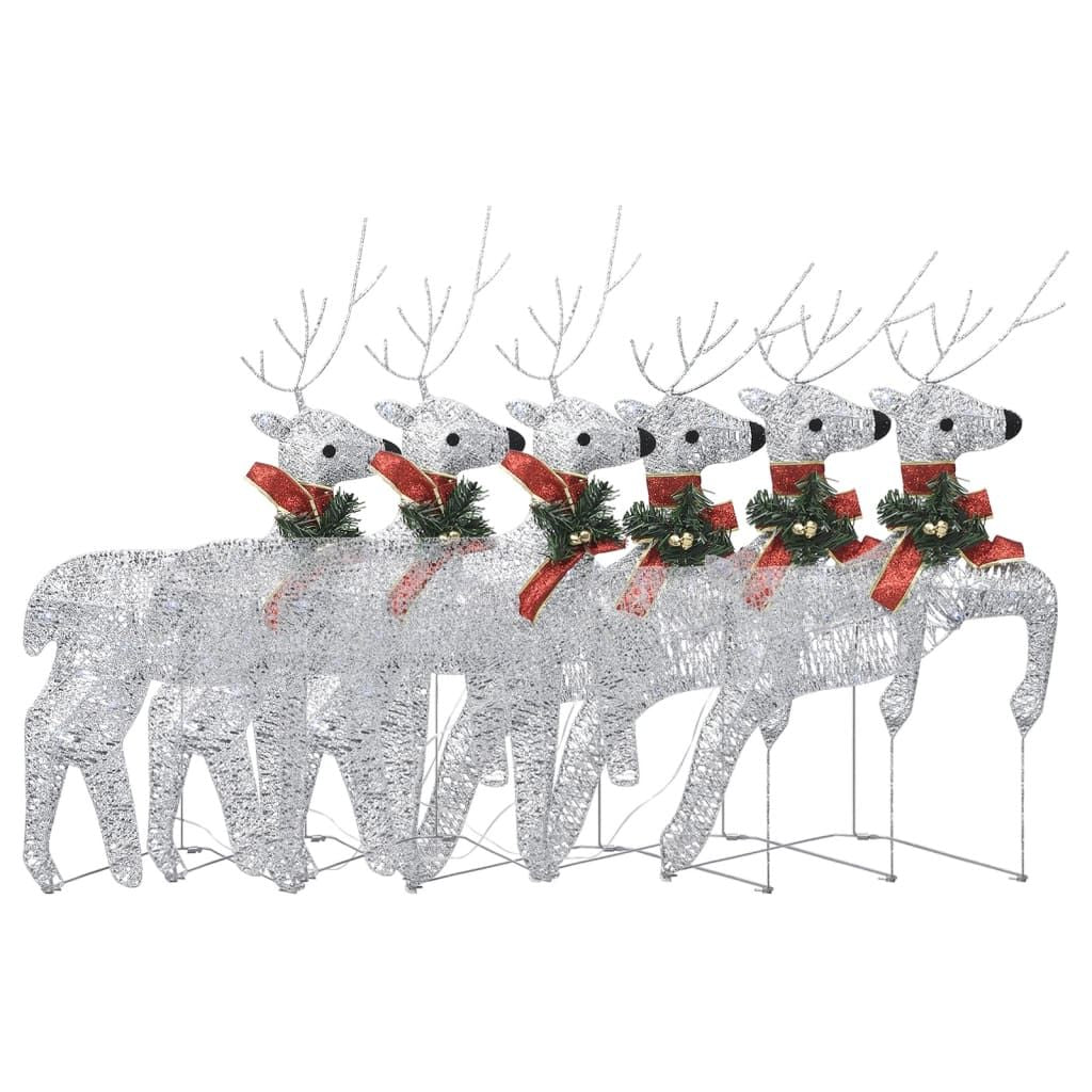 Christmas Reindeers 6 pcs Silver 120 LEDs image 2