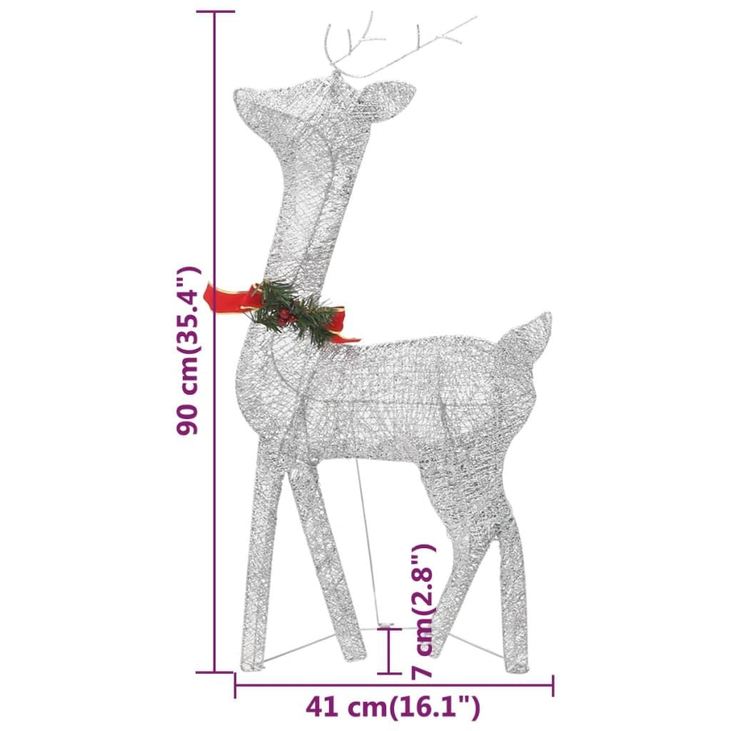 Christmas Reindeers 6 pcs Silver Cold White Mesh image 12