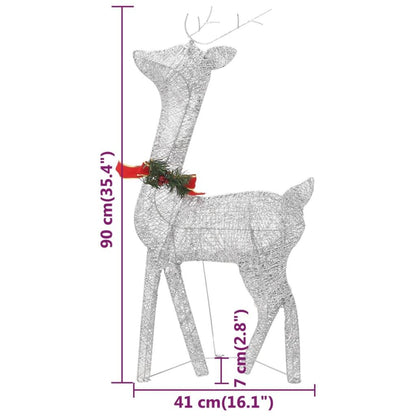 Christmas Reindeers 6 pcs Silver Cold White Mesh image 12