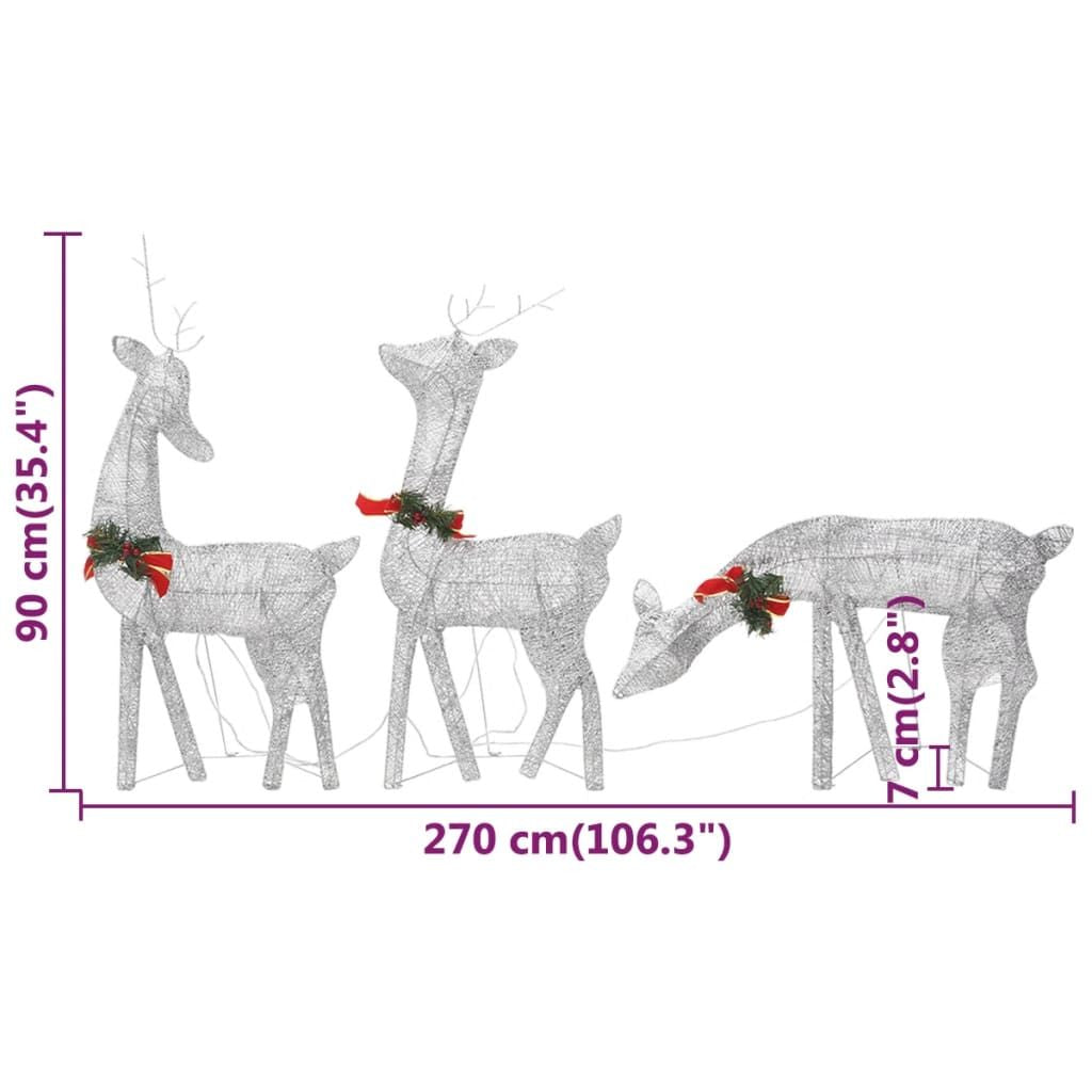 Christmas Reindeers 6 pcs Silver Cold White Mesh image 10