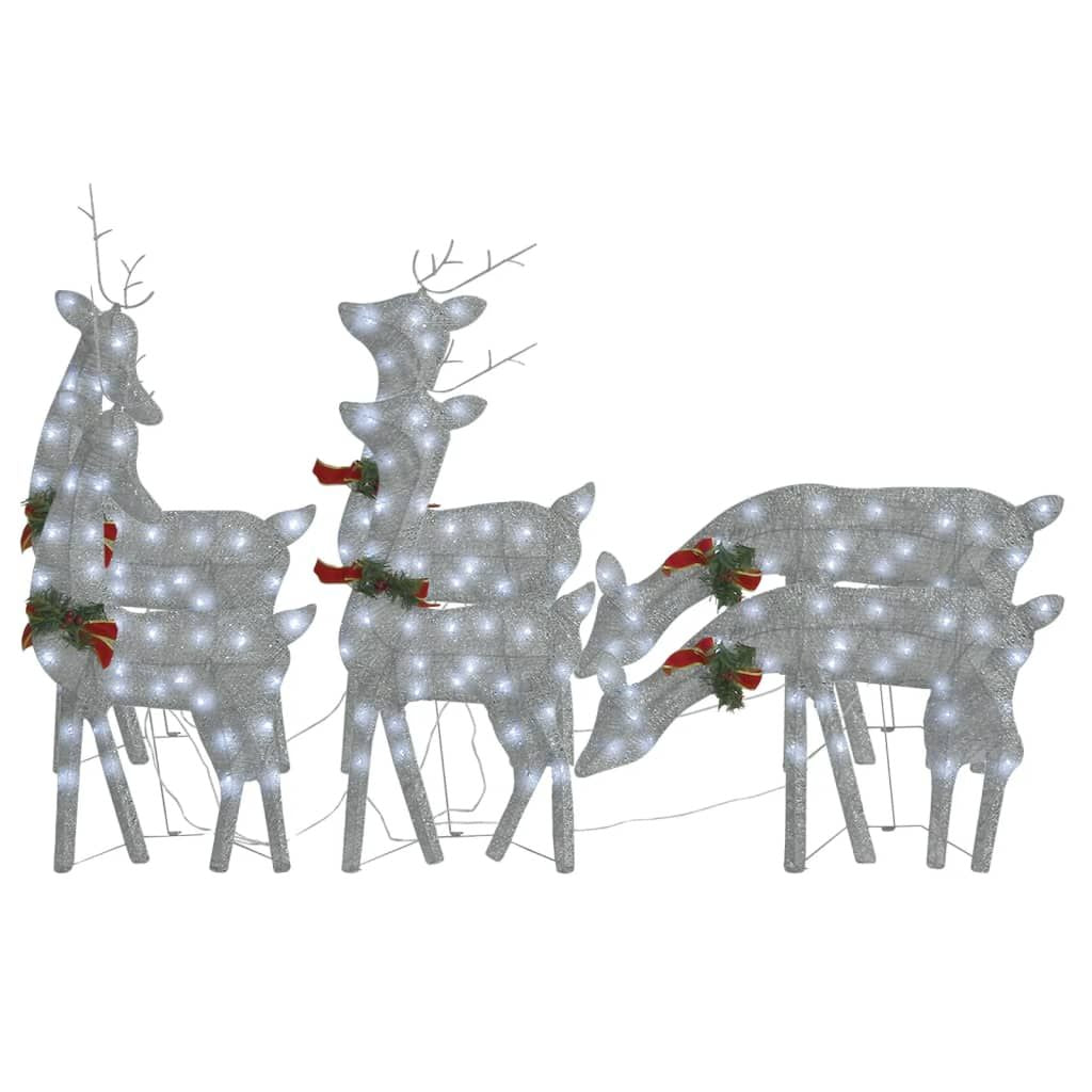 Christmas Reindeers 6 pcs Silver Cold White Mesh image 2
