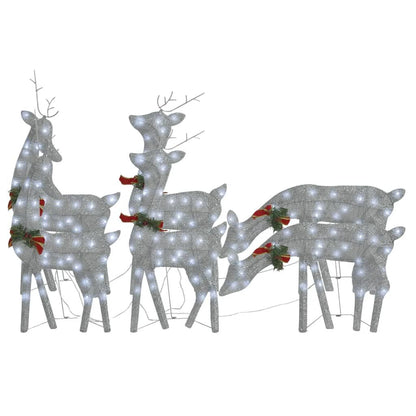 Christmas Reindeers 6 pcs Silver Cold White Mesh image 2