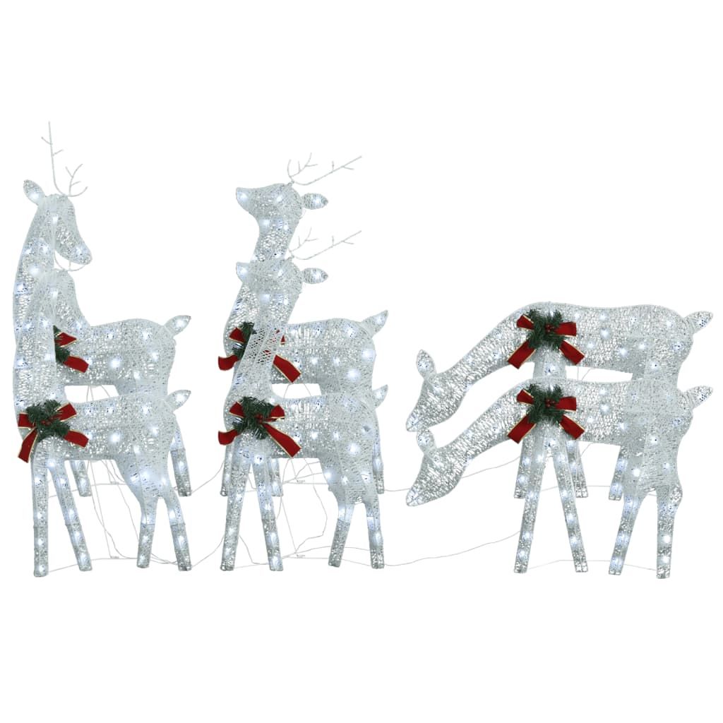 Christmas Reindeers 6 pcs White Cold White Mesh image 2