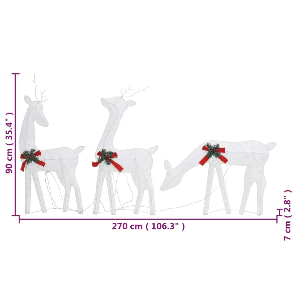 Christmas Reindeers 6 pcs White Cold White Mesh image 10