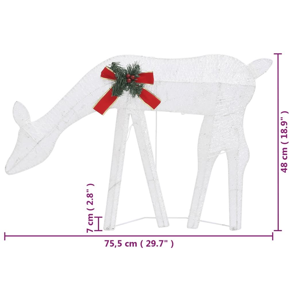 Christmas Reindeers 6 pcs White Cold White Mesh image 13