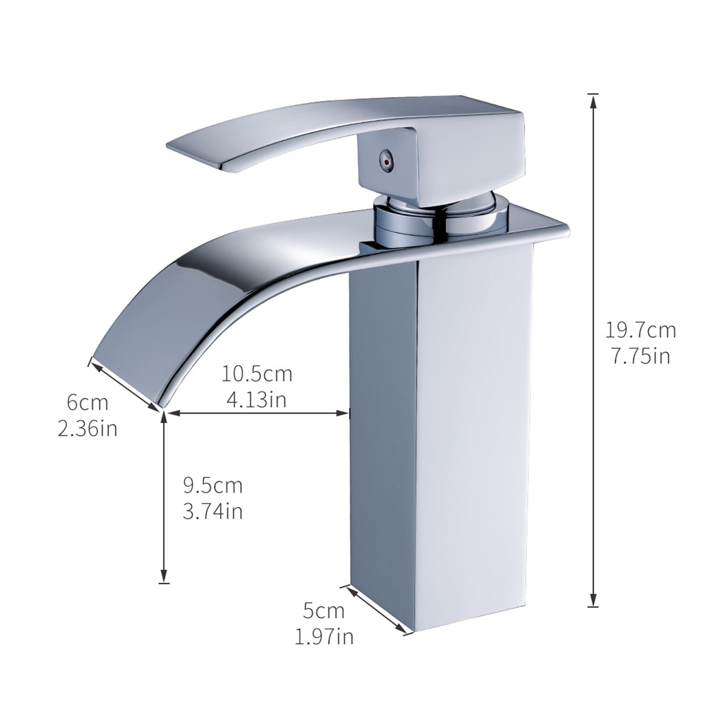 Chrome Bathroom Faucet,Faucet for Bathroom Sink, Single Hole Bathroom Faucet Modern Single Handle Vanity Basin Faucet image 7