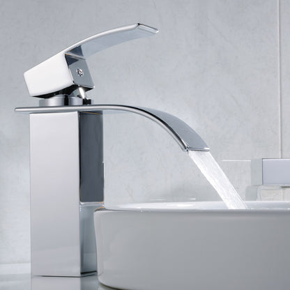 Chrome Bathroom Faucet,Faucet for Bathroom Sink, Single Hole Bathroom Faucet Modern Single Handle Vanity Basin Faucet image 3