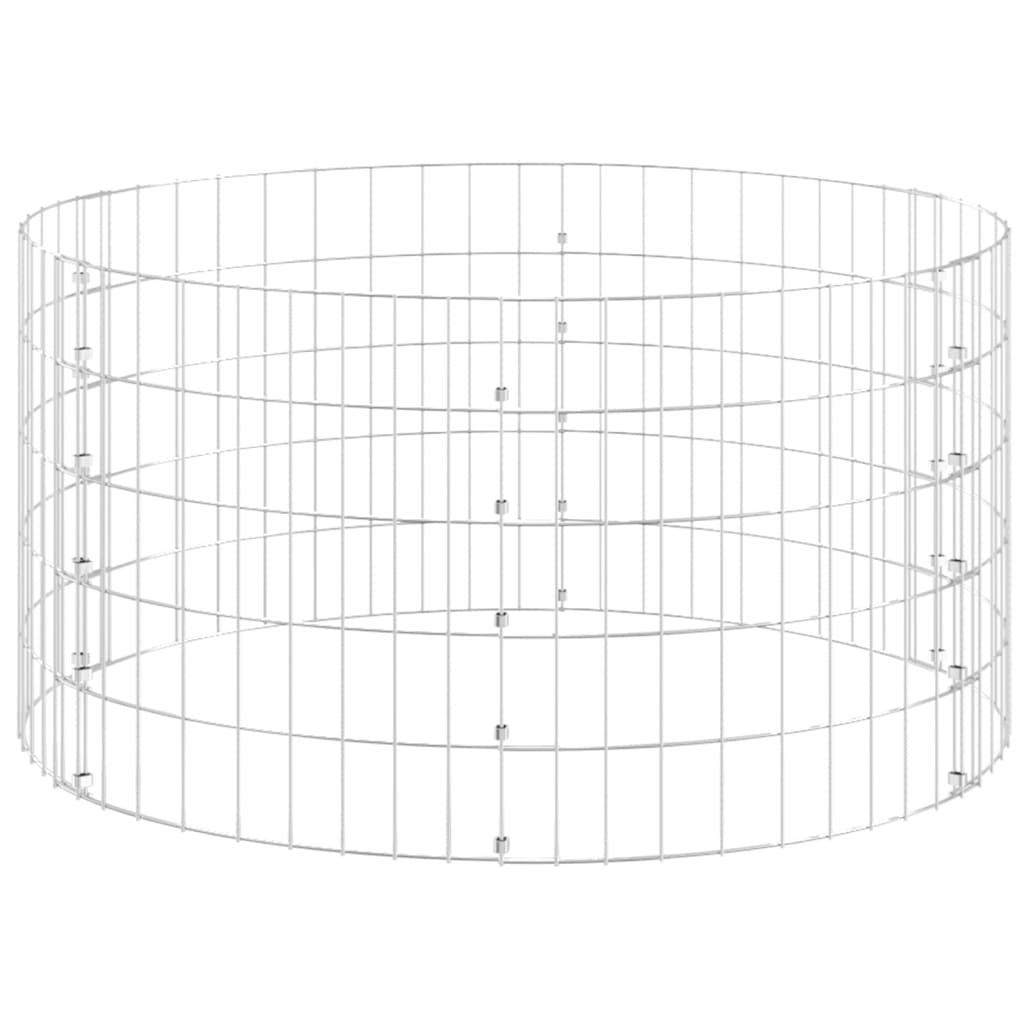 Circular Gabion Pole Galvanized Steel - Filled with Rocks - Garden Border Example