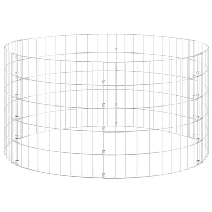 Circular Gabion Pole Galvanized Steel - Filled with Rocks - Garden Border Example