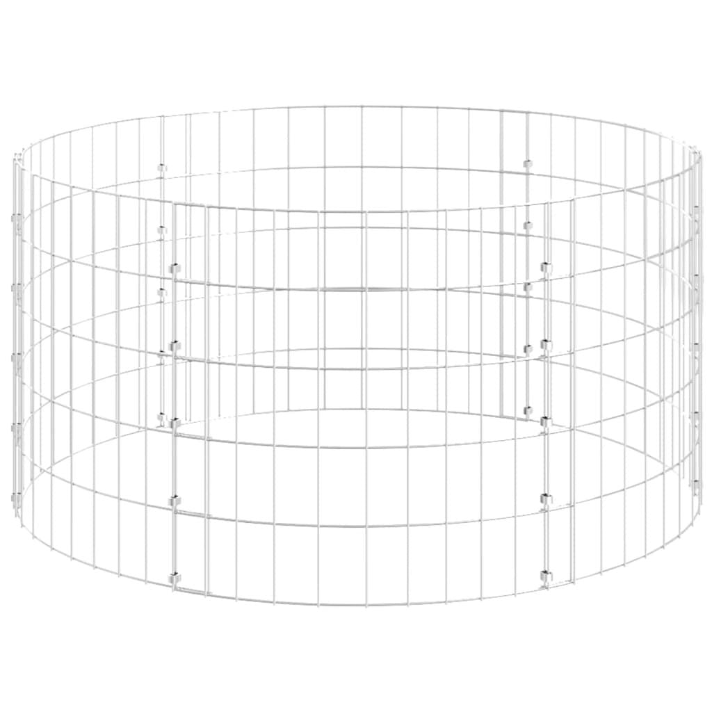 Circular Gabion Pole Galvanized Steel - Side View - Mesh Detail