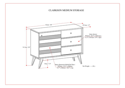 Clarkson 48 inch Wide Solid Wood Medium Storage in Rustic Natural Aged Brown image 10