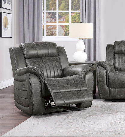 Classic Brownish Gray 1pc Reclining Chair Plush Comfort Pillow-Top Arms Vertical Tufting Solid Wood Transitional Living  image 5