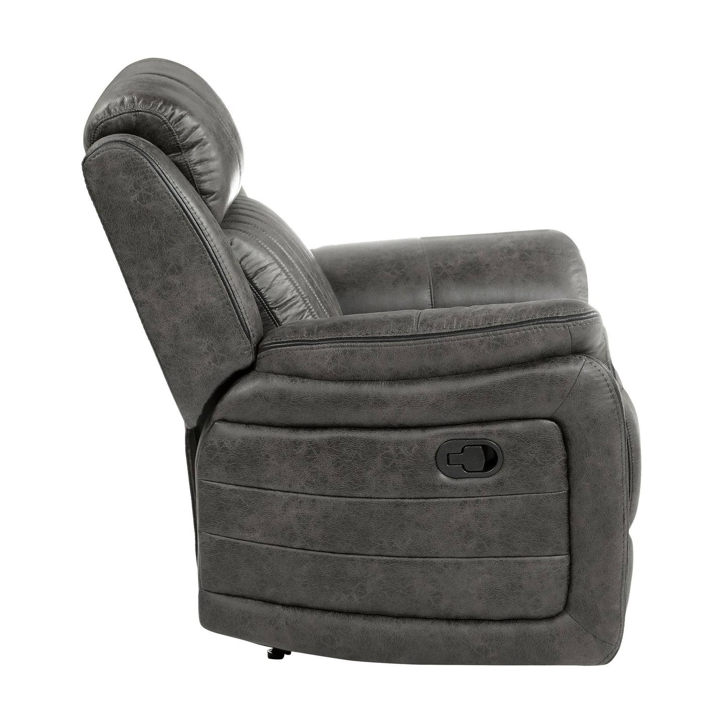Classic Brownish Gray 1pc Reclining Chair Plush Comfort Pillow-Top Arms Vertical Tufting Solid Wood Transitional Living  image 4