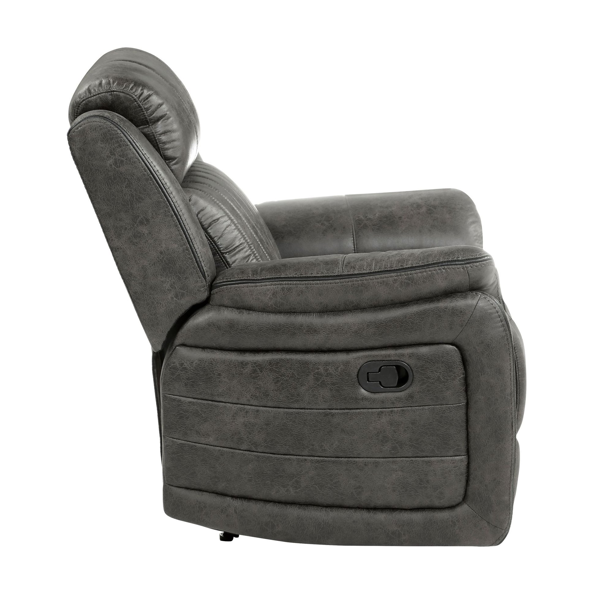 Classic Brownish Gray 1pc Reclining Chair Plush Comfort Pillow-Top Arms Vertical Tufting Solid Wood Transitional Living  image 4