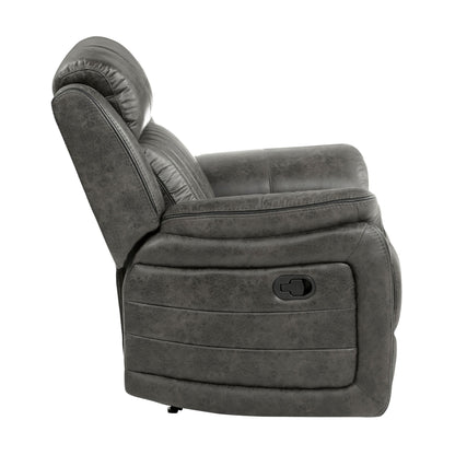 Classic Brownish Gray 1pc Reclining Chair Plush Comfort Pillow-Top Arms Vertical Tufting Solid Wood Transitional Living  image 4