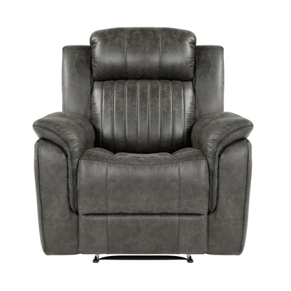 Classic Brownish Gray 1pc Reclining Chair Plush Comfort Pillow-Top Arms Vertical Tufting Solid Wood Transitional Living  image 2