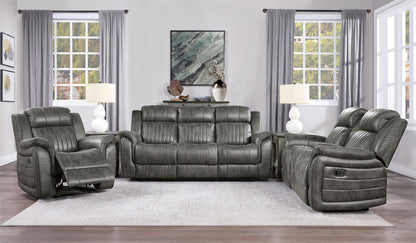 Classic Brownish Gray 1pc Reclining Chair Plush Comfort Pillow-Top Arms Vertical Tufting Solid Wood Transitional Living  image 6