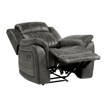 Classic Brownish Gray 1pc Reclining Chair Plush Comfort Pillow-Top Arms Vertical Tufting Solid Wood Transitional Living  image 3