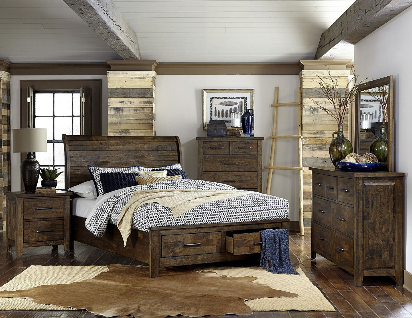 Classic Burnished Brown Dresser 1pc Solid Rubberwood 7 Drawers Transitional Design Bedroom Furniture Rustic Look image 4