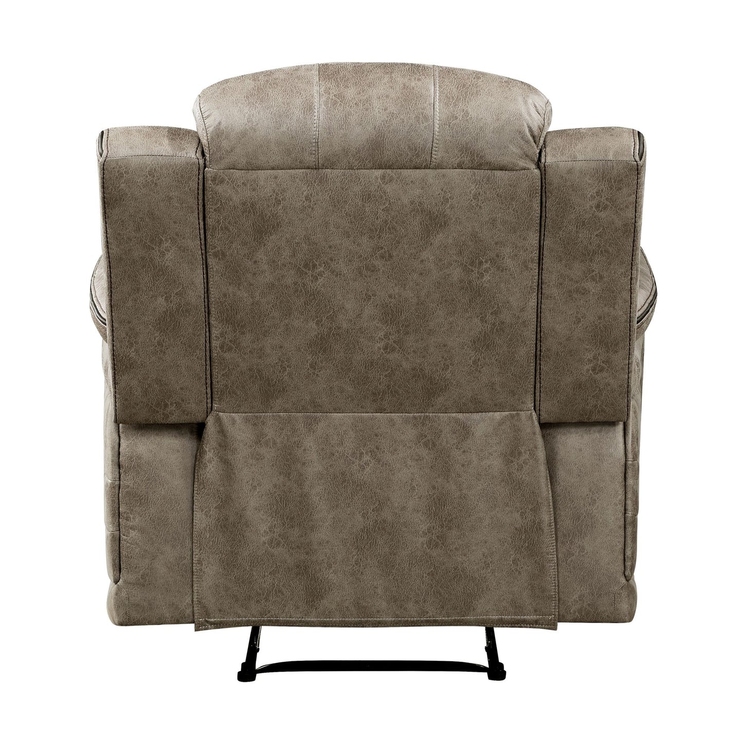 Classic Sandy Brown 1pc Reclining Chair Plush Comfort Pillow-Top Arms Vertical Tufting Solid Wood Luxury Living Room Fur image 5