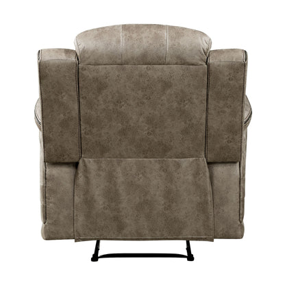 Classic Sandy Brown 1pc Reclining Chair Plush Comfort Pillow-Top Arms Vertical Tufting Solid Wood Luxury Living Room Fur image 5
