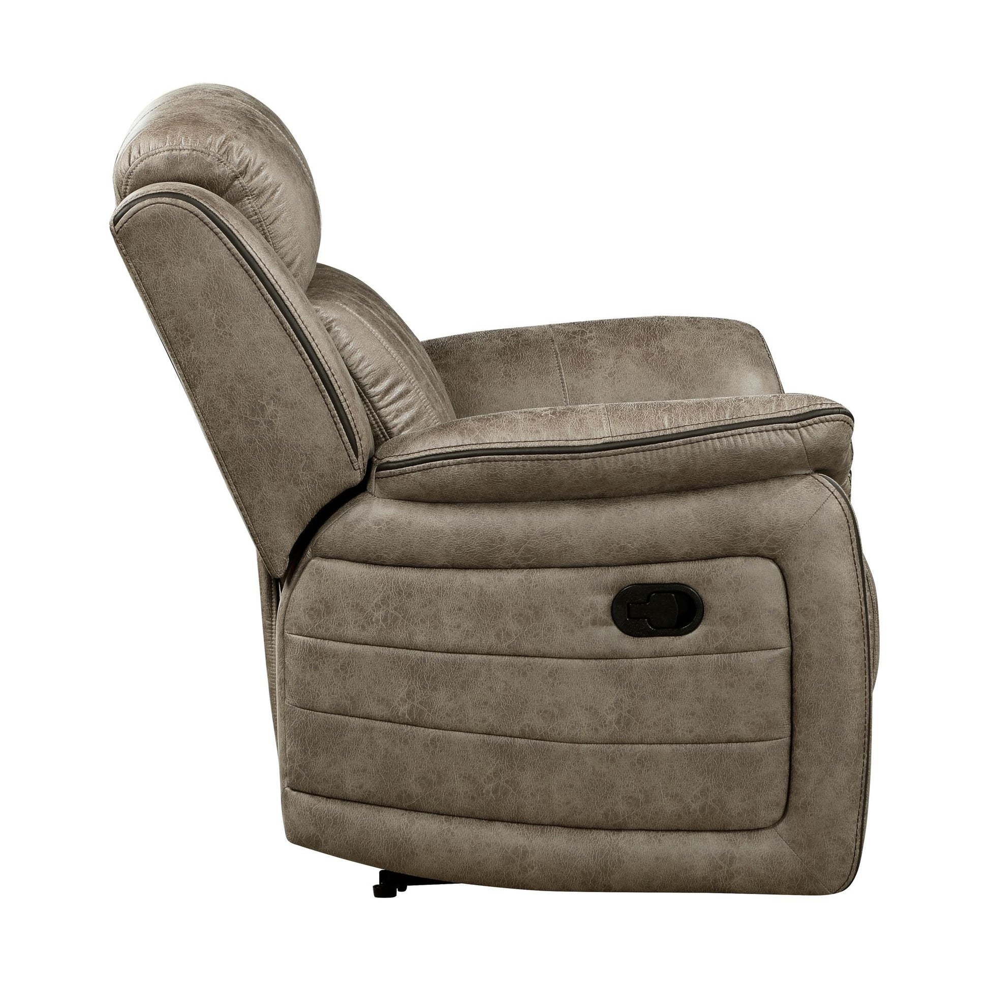 Classic Sandy Brown 1pc Reclining Chair Plush Comfort Pillow-Top Arms Vertical Tufting Solid Wood Luxury Living Room Fur image 4