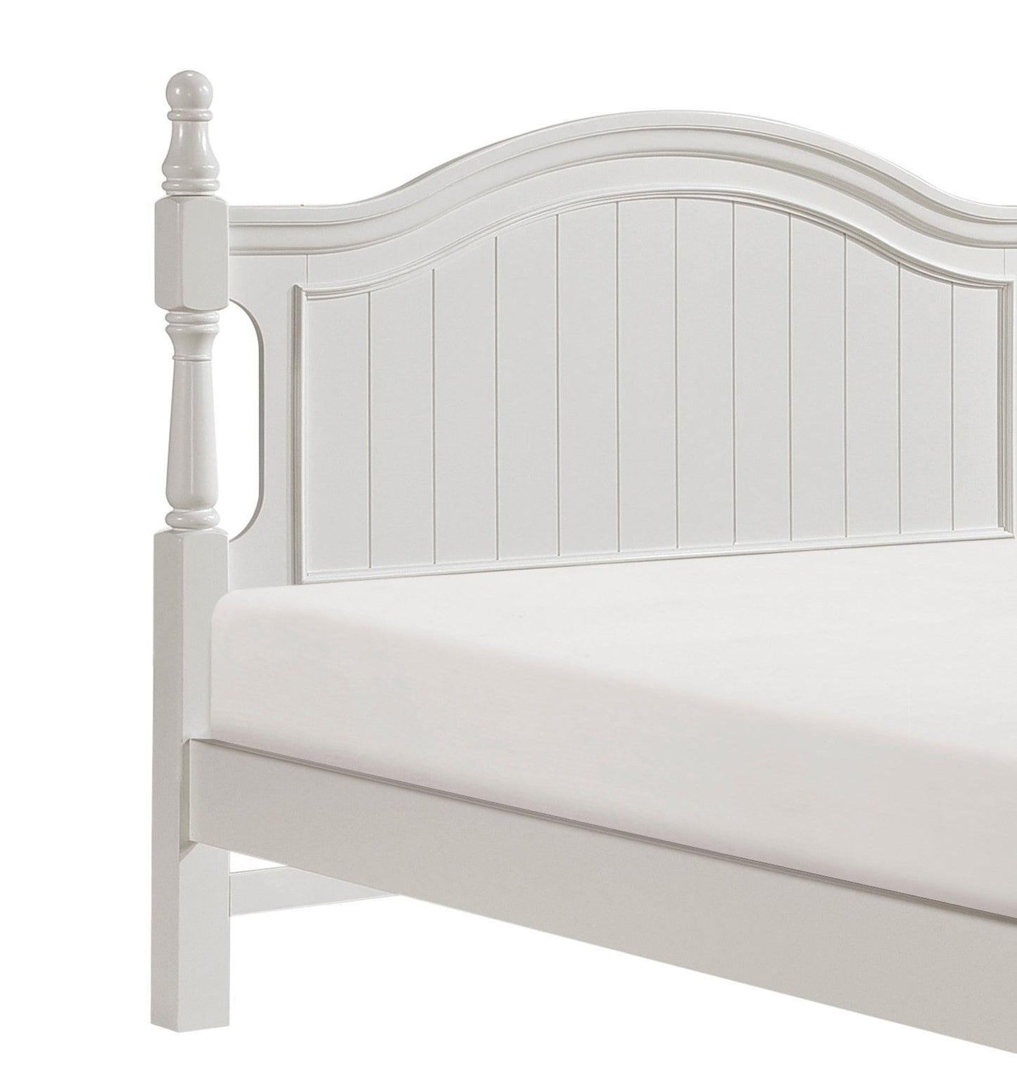 Classic White Finish 1pc Full Size Poster Bed Wooden Traditional Bedroom Furniture Unique Style Headboard Footboard image 3