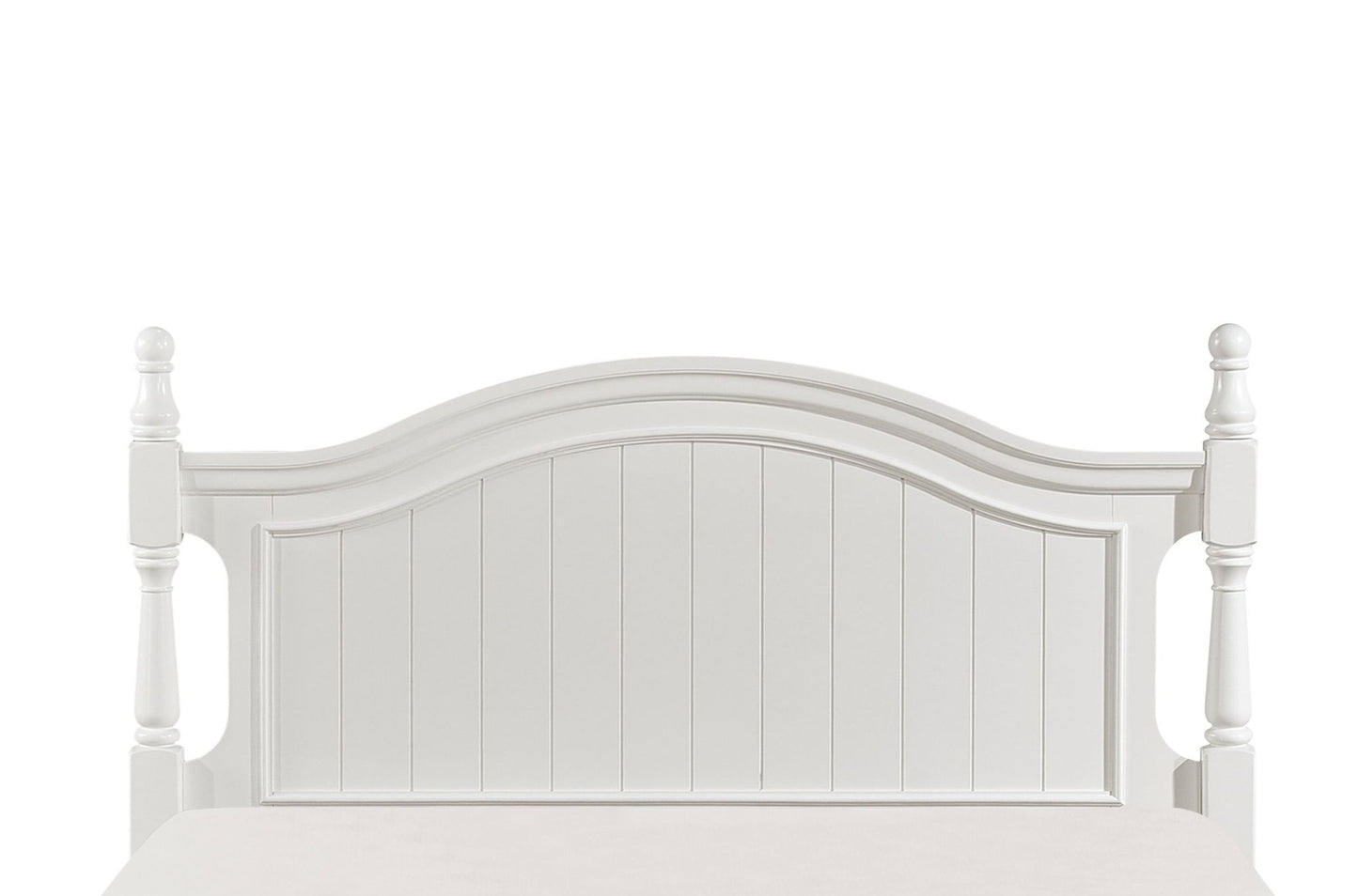 Classic White Finish 1pc Full Size Poster Bed Wooden Traditional Bedroom Furniture Unique Style Headboard Footboard image 5
