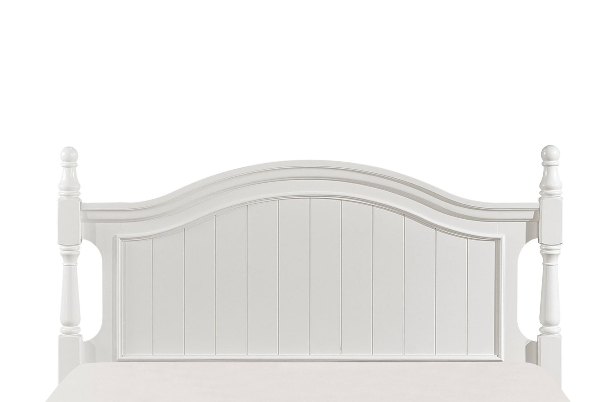 Classic White Finish 1pc Full Size Poster Bed Wooden Traditional Bedroom Furniture Unique Style Headboard Footboard image 5