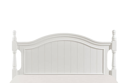 Classic White Finish 1pc Full Size Poster Bed Wooden Traditional Bedroom Furniture Unique Style Headboard Footboard image 5