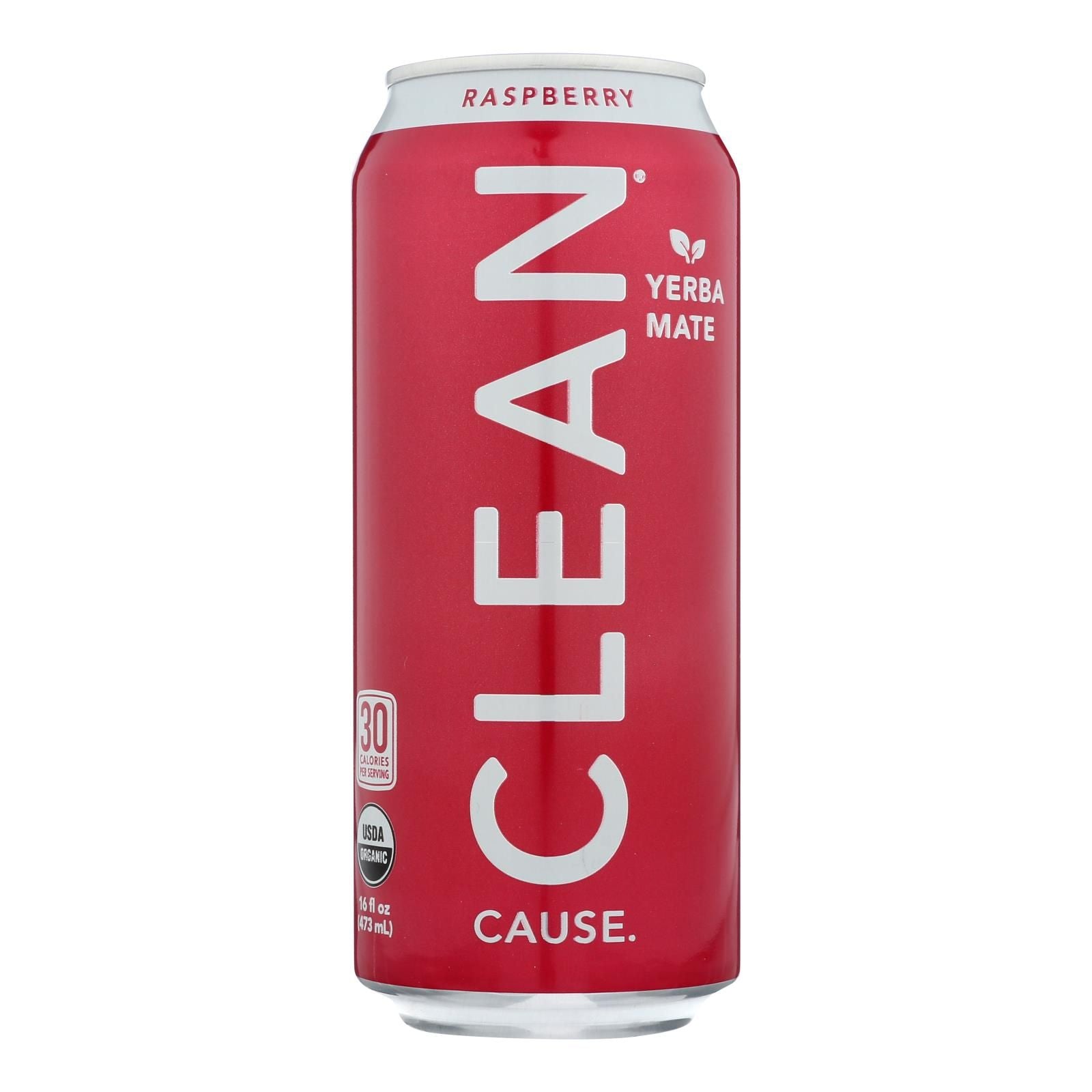 Clean Cause - Yrba Mte Raspberry - Case Of 12 - 16 Fz image 1
