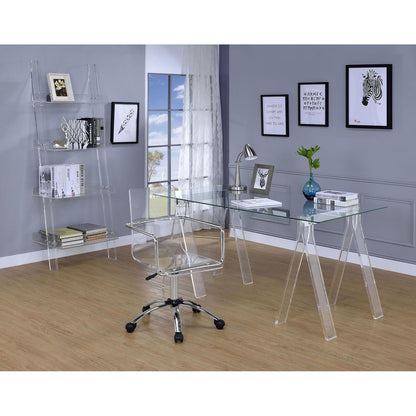 Clear and Chrome Acrylic Office Chair with Casters image 5