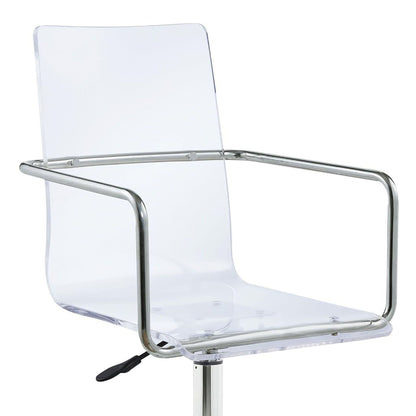 Clear and Chrome Acrylic Office Chair with Casters image 3