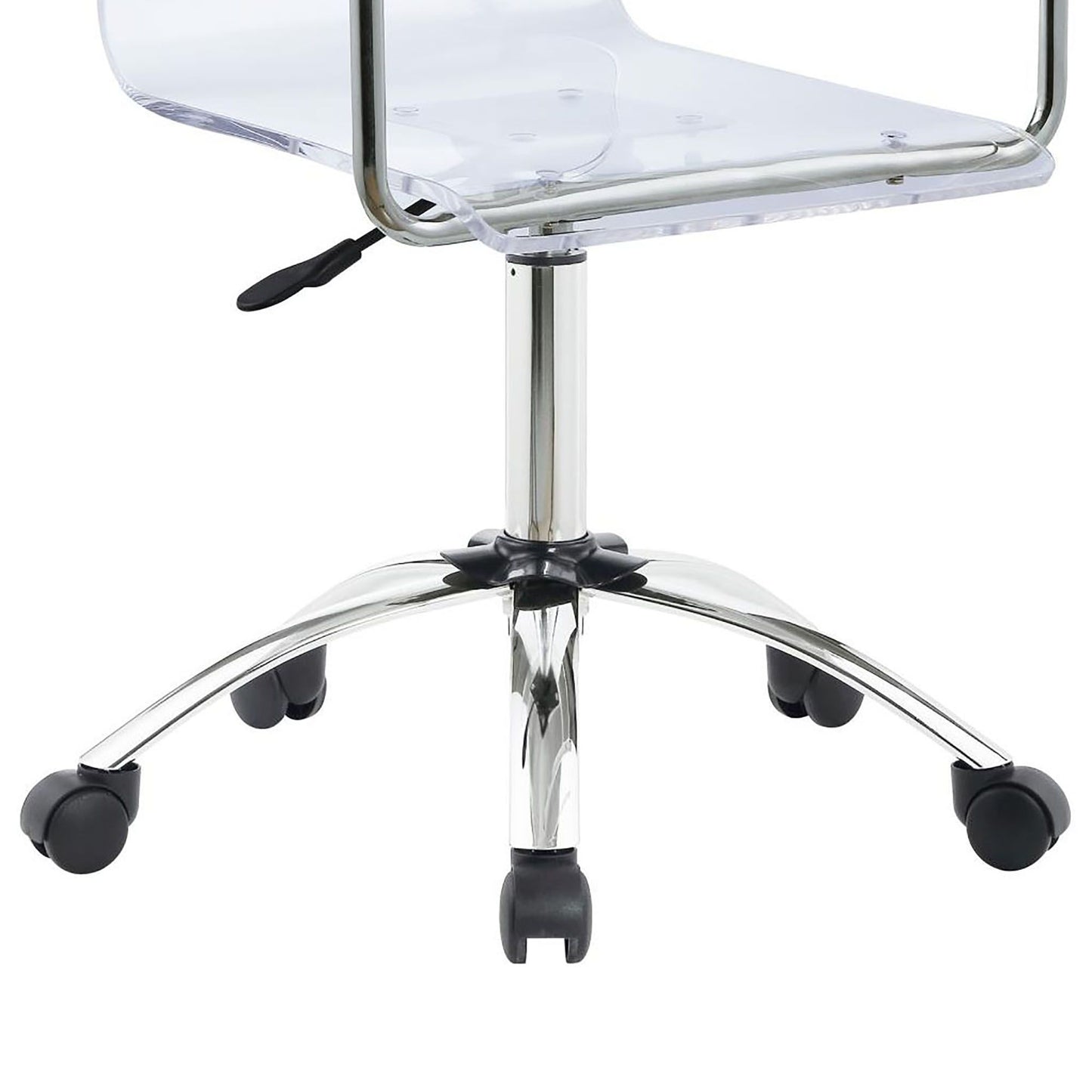 Clear and Chrome Acrylic Office Chair with Casters image 4